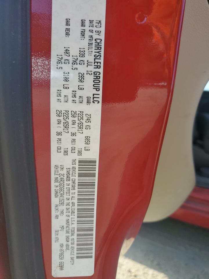 2012 Dodge Grand Caravan Crew VIN: 2C4RDGDG6CR415281 Lot: 78429414