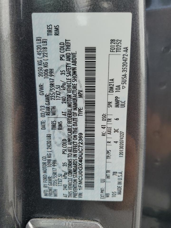 2013 Ford Escape Se VIN: 1FMCU0GX4DUC72369 Lot: 66492674