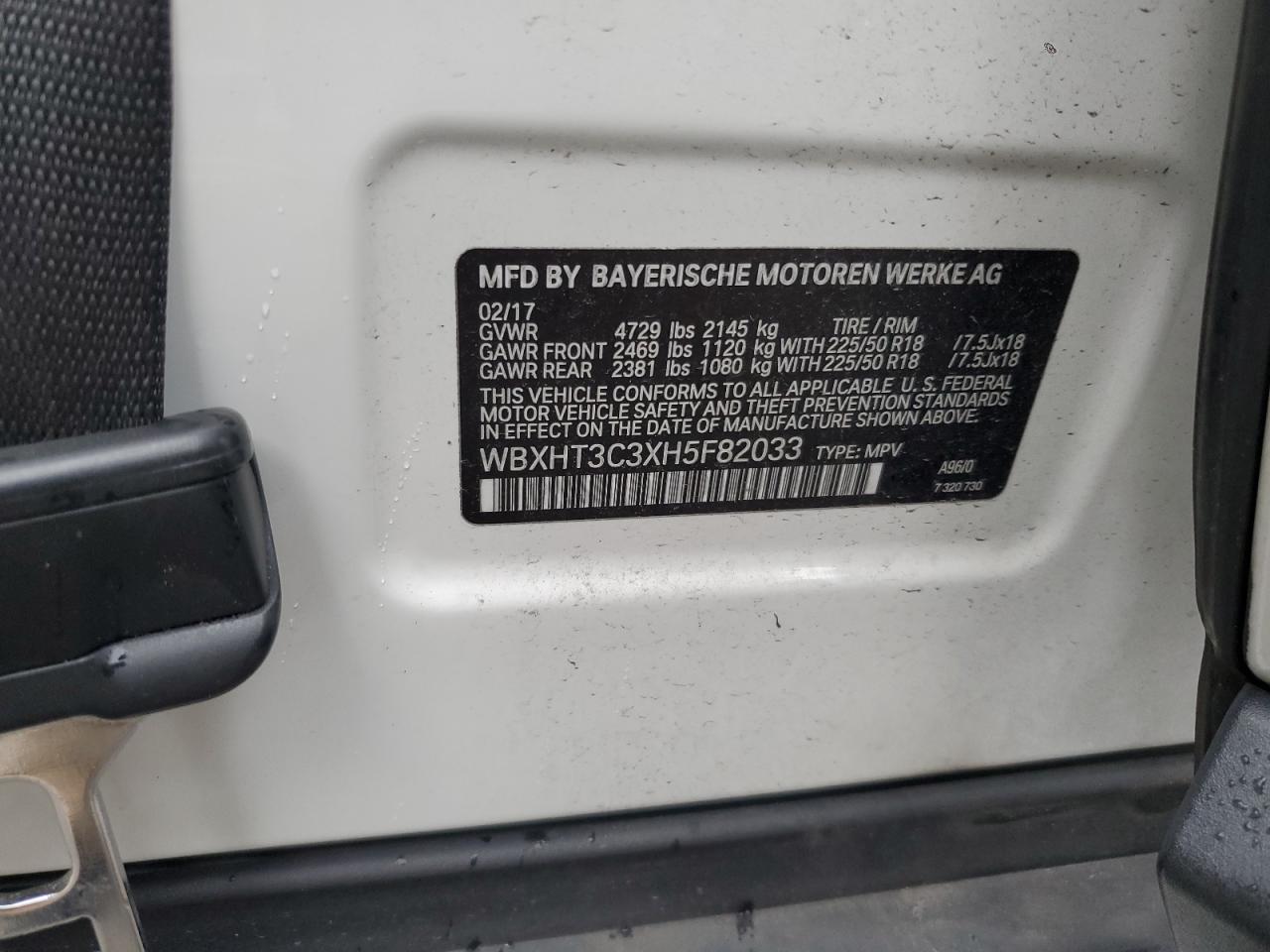 2017 BMW X1 xDrive28I VIN: WBXHT3C3XH5F82033 Lot: 65900224