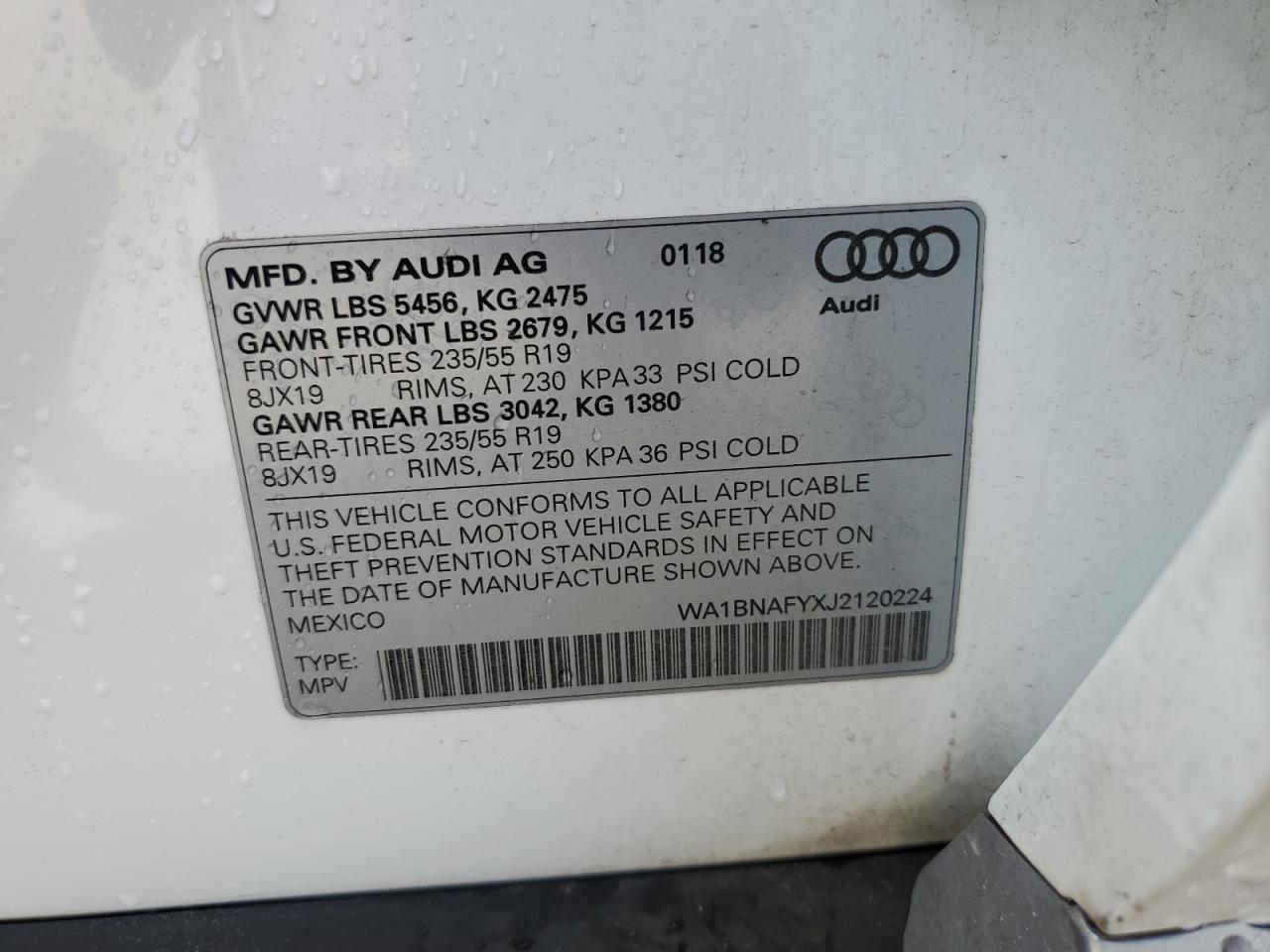 WA1BNAFYXJ2120224 2018 AUDI Q5 - Image 13