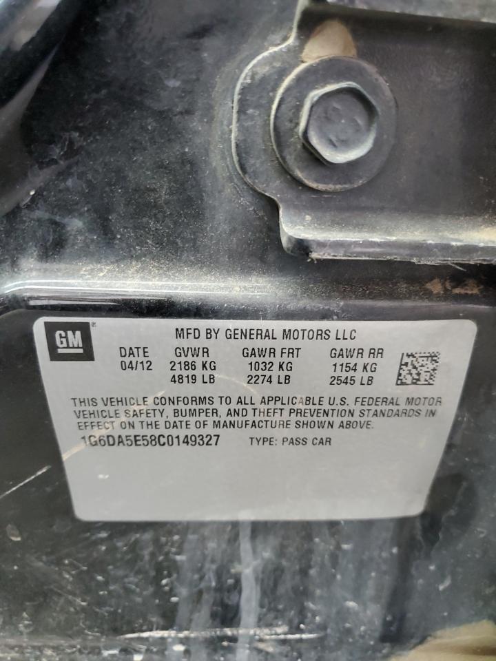 2012 Cadillac Cts VIN: 1G6DA5E58C0149327 Lot: 66395124
