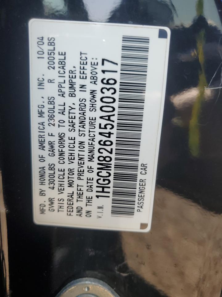 2005 Honda Accord Ex VIN: 1HGCM82645A003617 Lot: 68692774