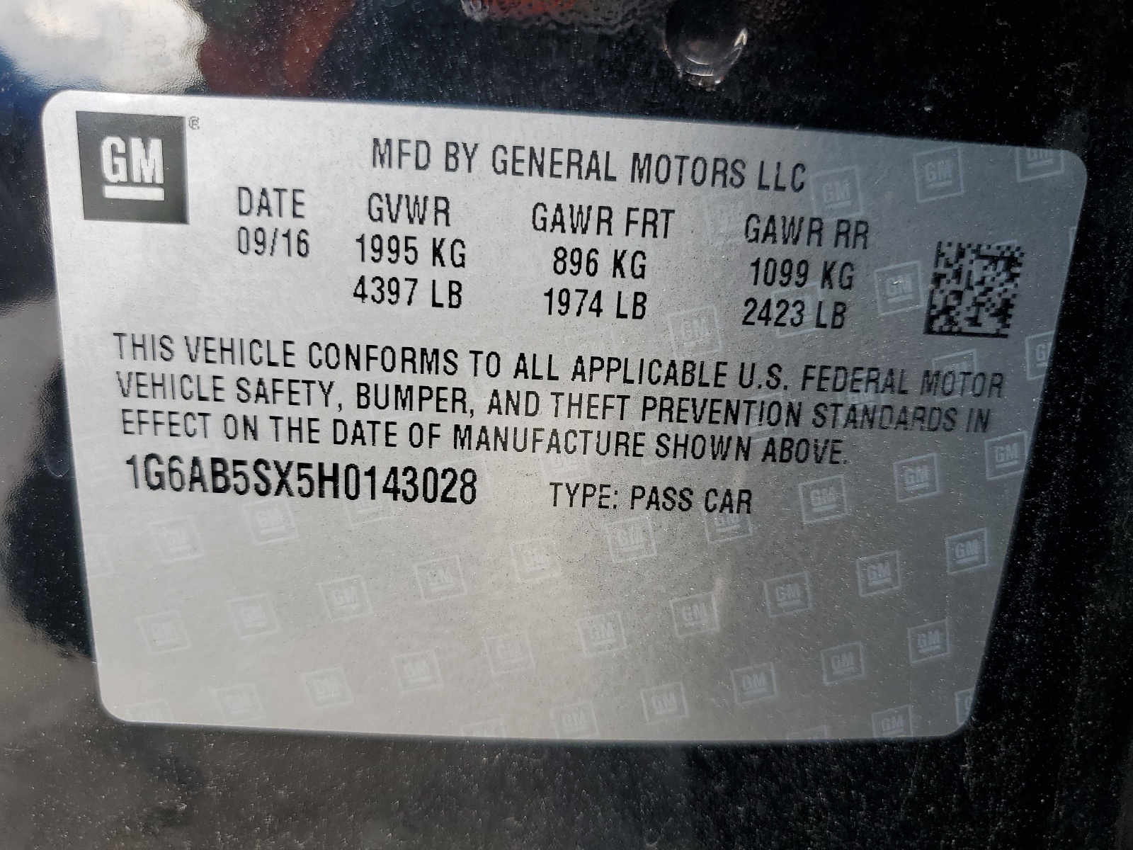 1G6AB5SX5H0143028 2017 Cadillac Ats Luxury