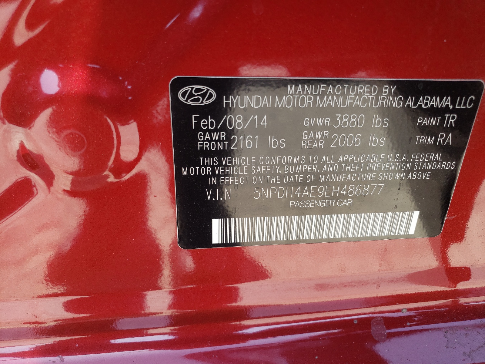 5NPDH4AE9EH486877 2014 Hyundai Elantra Se
