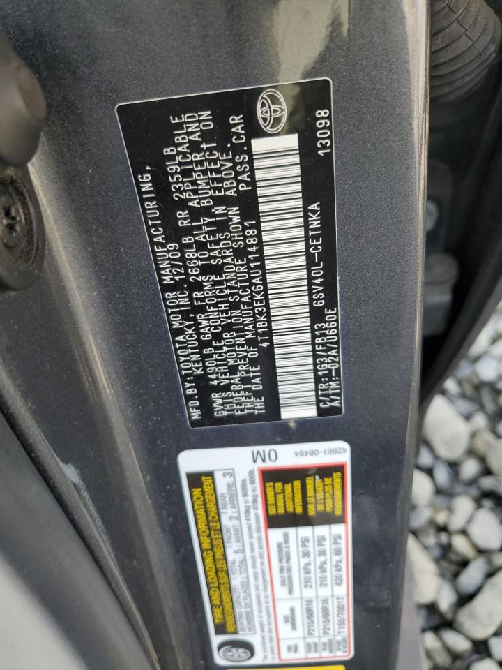 4T1BK3EK6AU114881 2010 Toyota Camry Se