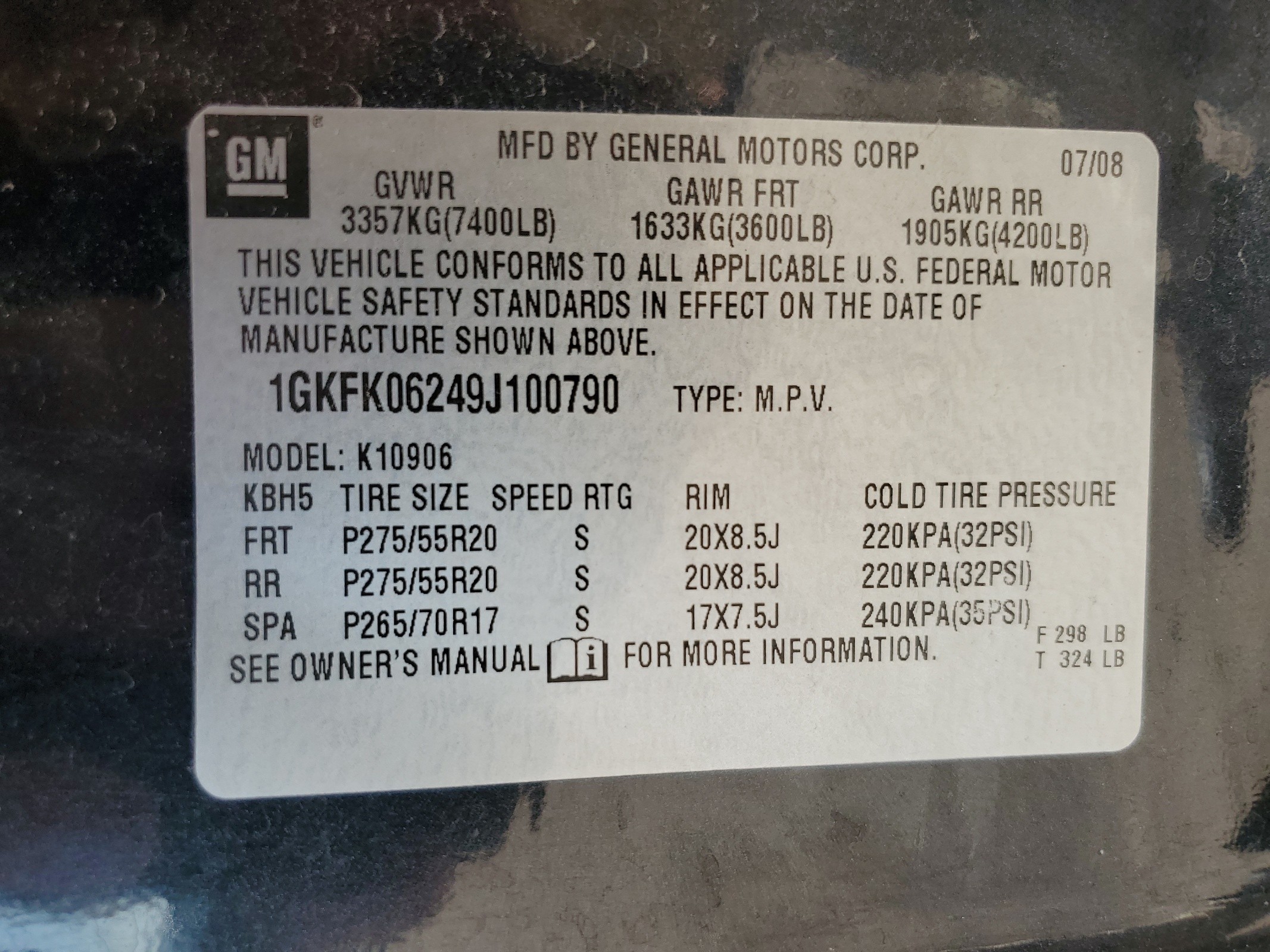 1GKFK06249J100790 2009 GMC Yukon Xl Denali