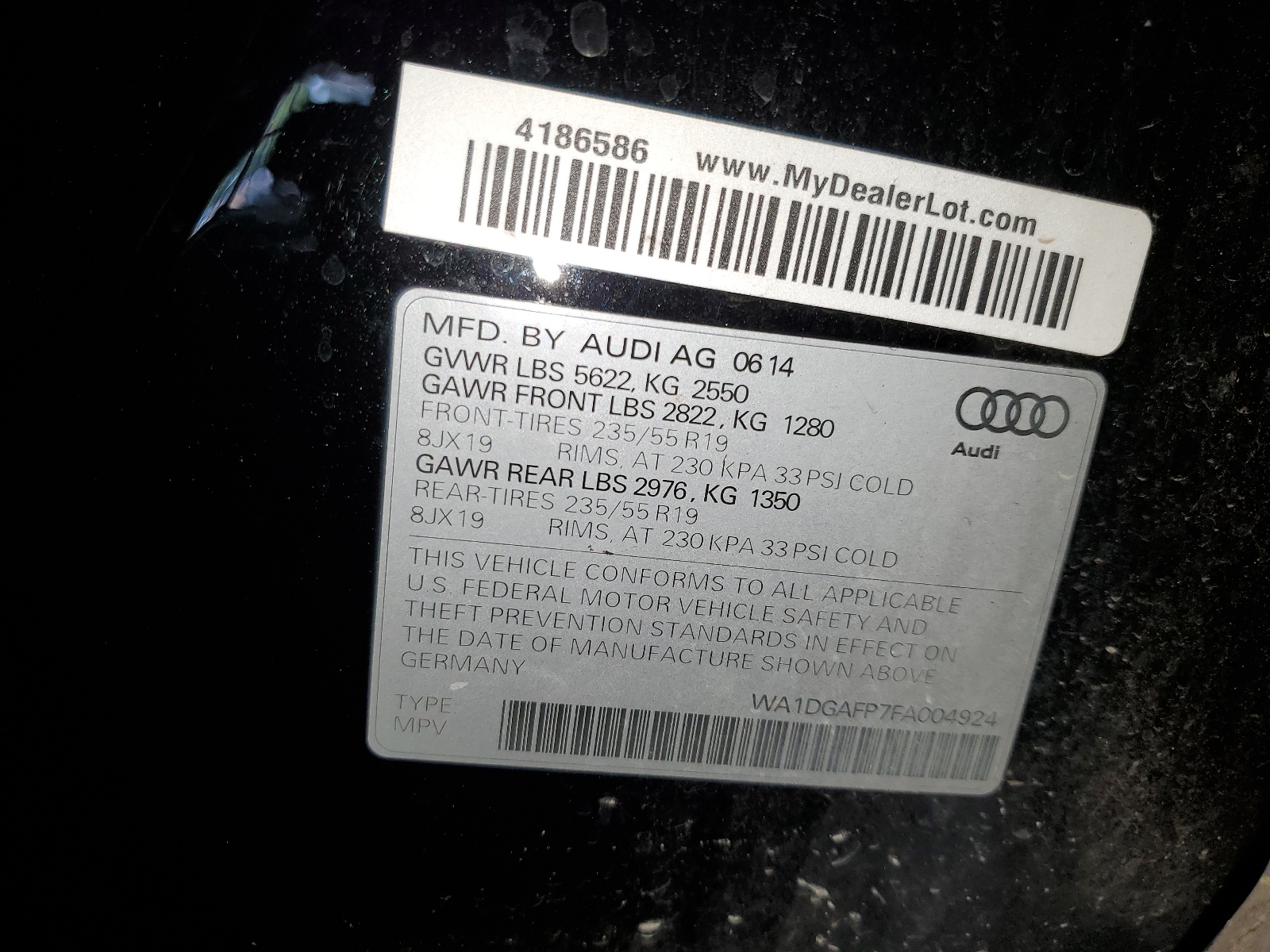 WA1DGAFP7FA004924 2015 Audi Q5 Premium Plus