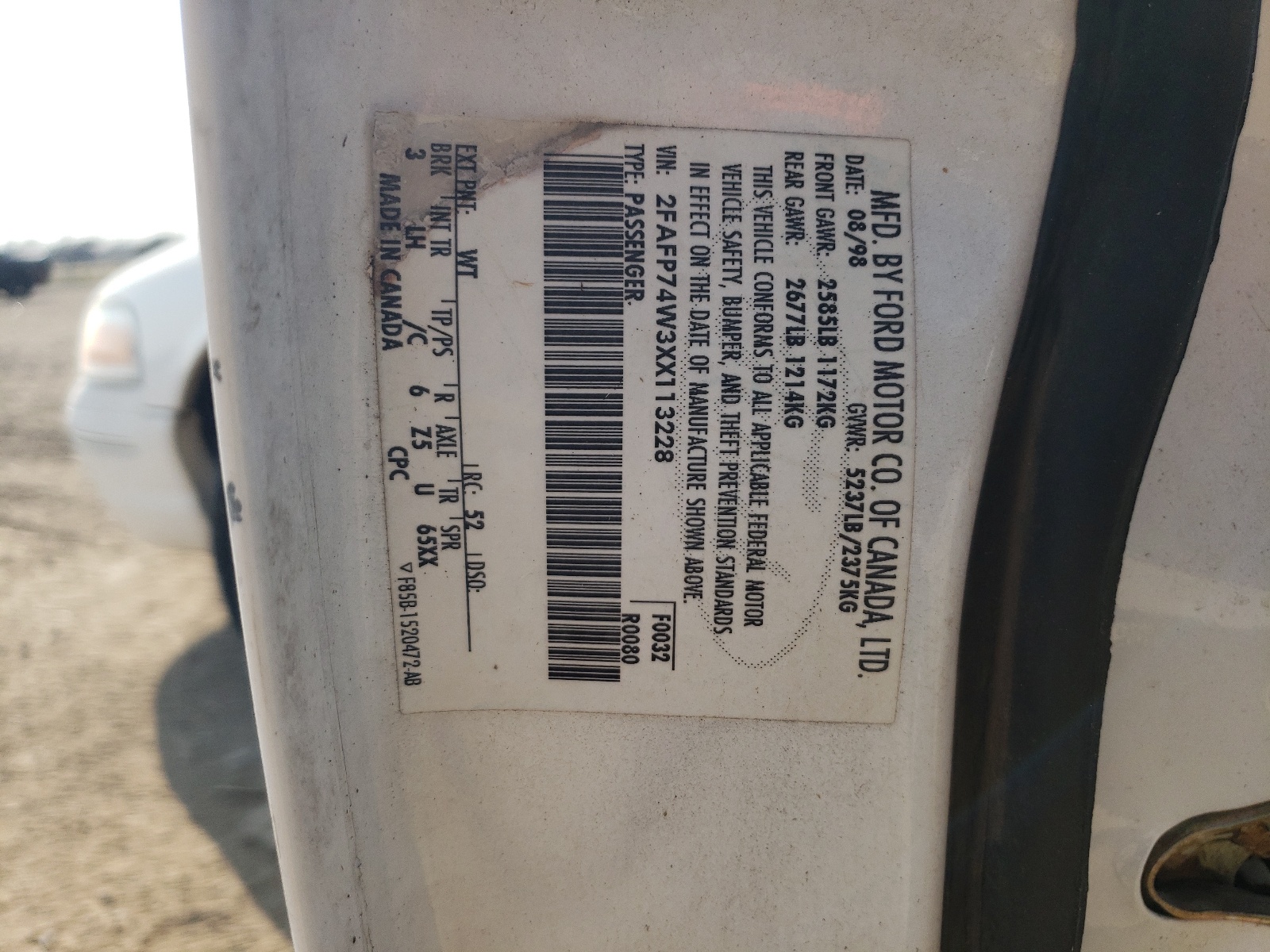 2FAFP74W3XX113228 1999 Ford Crown Victoria Lx