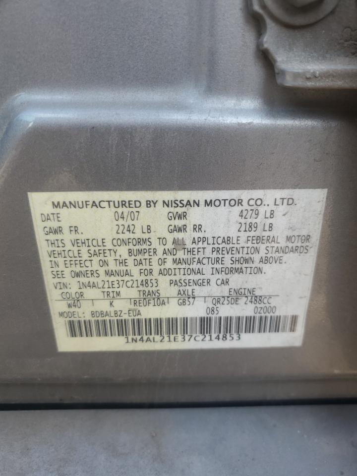 2007 Nissan Altima 2.5 VIN: 1N4AL21E37C214853 Lot: 69406504