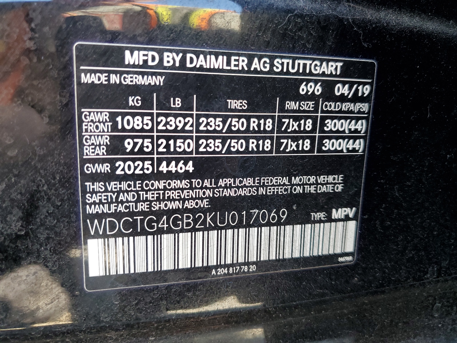 WDCTG4GB2KU017069 2019 Mercedes-Benz Gla 250 4Matic