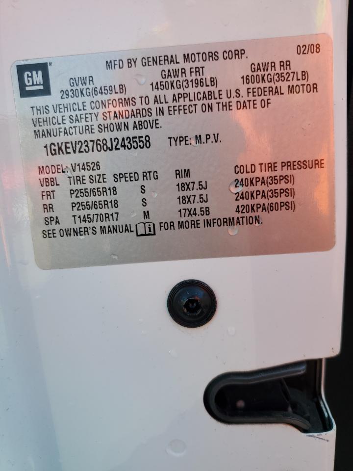 2008 GMC Acadia Slt-1 VIN: 1GKEV23768J243558 Lot: 66477804