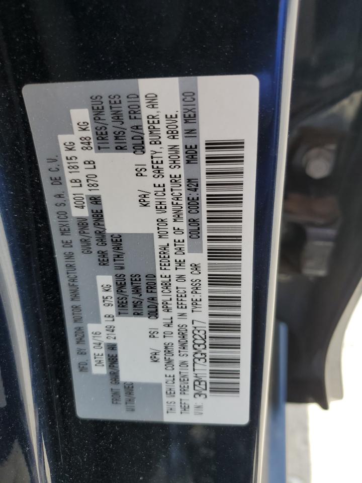 2016 Mazda 3 Sport VIN: 3MZBM1T73GM302317 Lot: 65356604