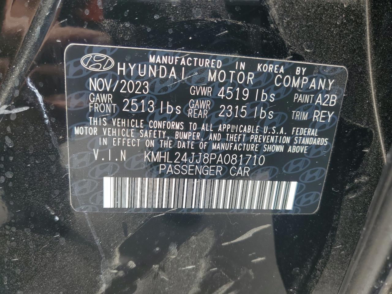 2023 Hyundai Sonata Hybrid VIN: KMHL24JJ8PA081710 Lot: 69063204