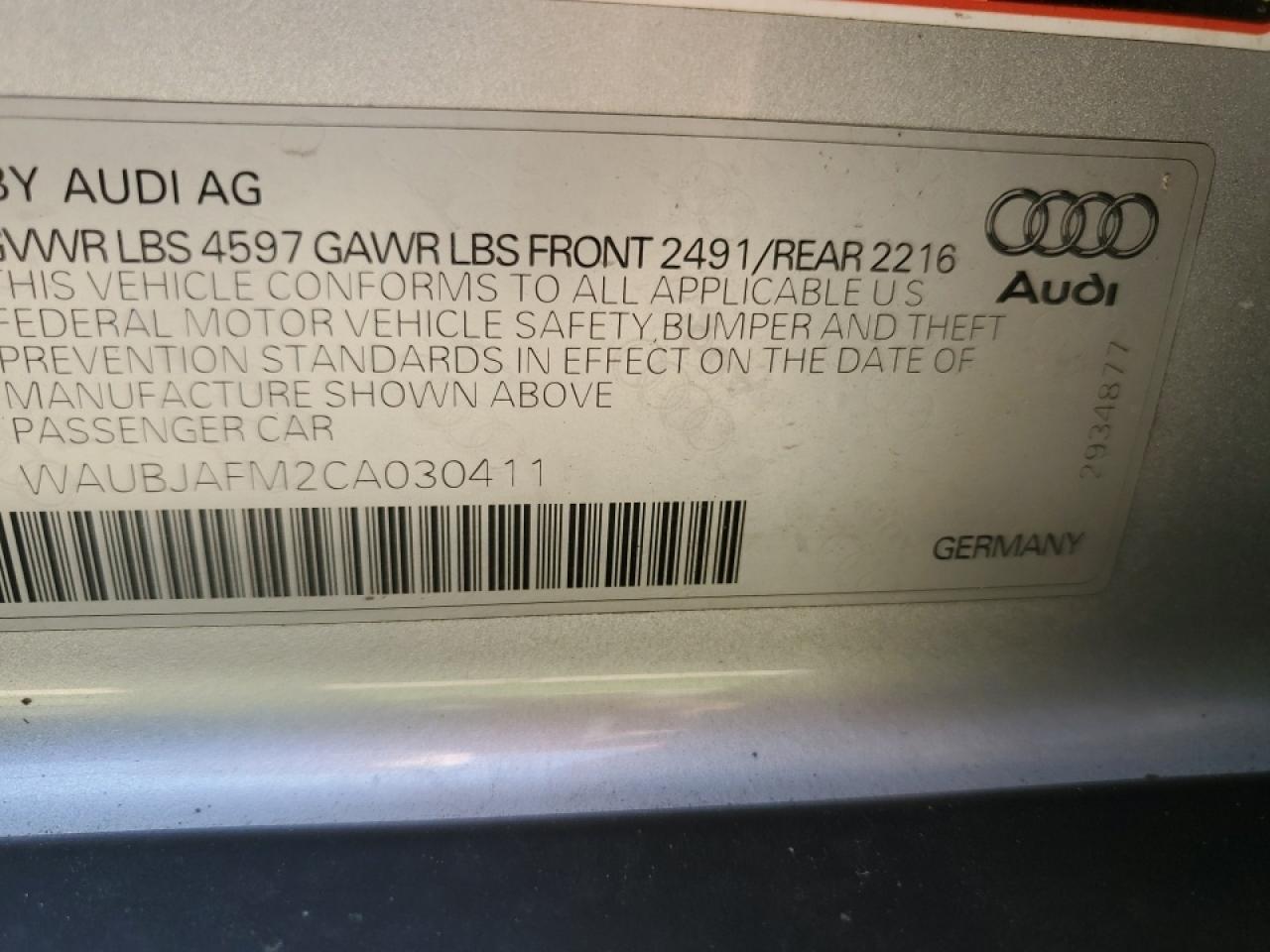 2012 Audi A3 Premium VIN: WAUBJAFM2CA030411 Lot: 65053064