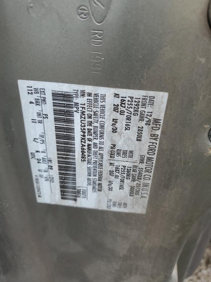 1999 Ford Explorer VIN: 1FMZU35P9XZA66485 Lot: 68366654