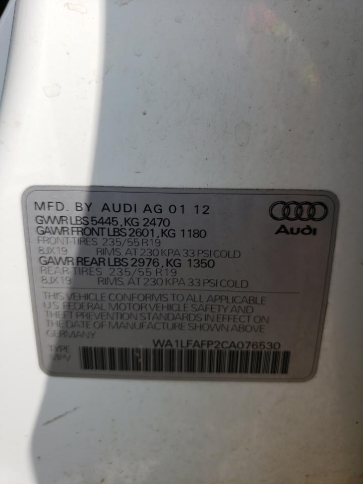 2012 Audi Q5 Premium Plus VIN: WA1LFAFP2CA076530 Lot: 67482024