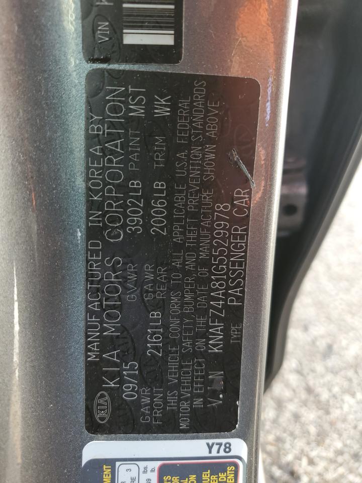 2016 Kia Forte Ex VIN: KNAFZ4A81G5529978 Lot: 68838524