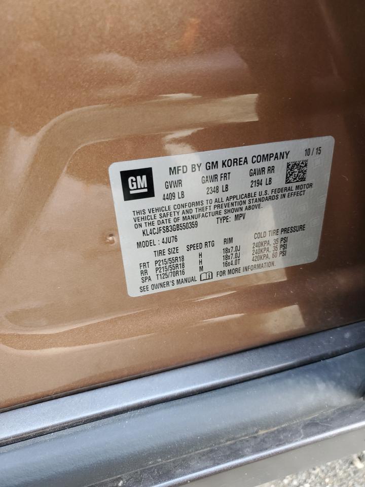 2016 Buick Encore Convenience VIN: KL4CJFSB3GB550359 Lot: 65762554