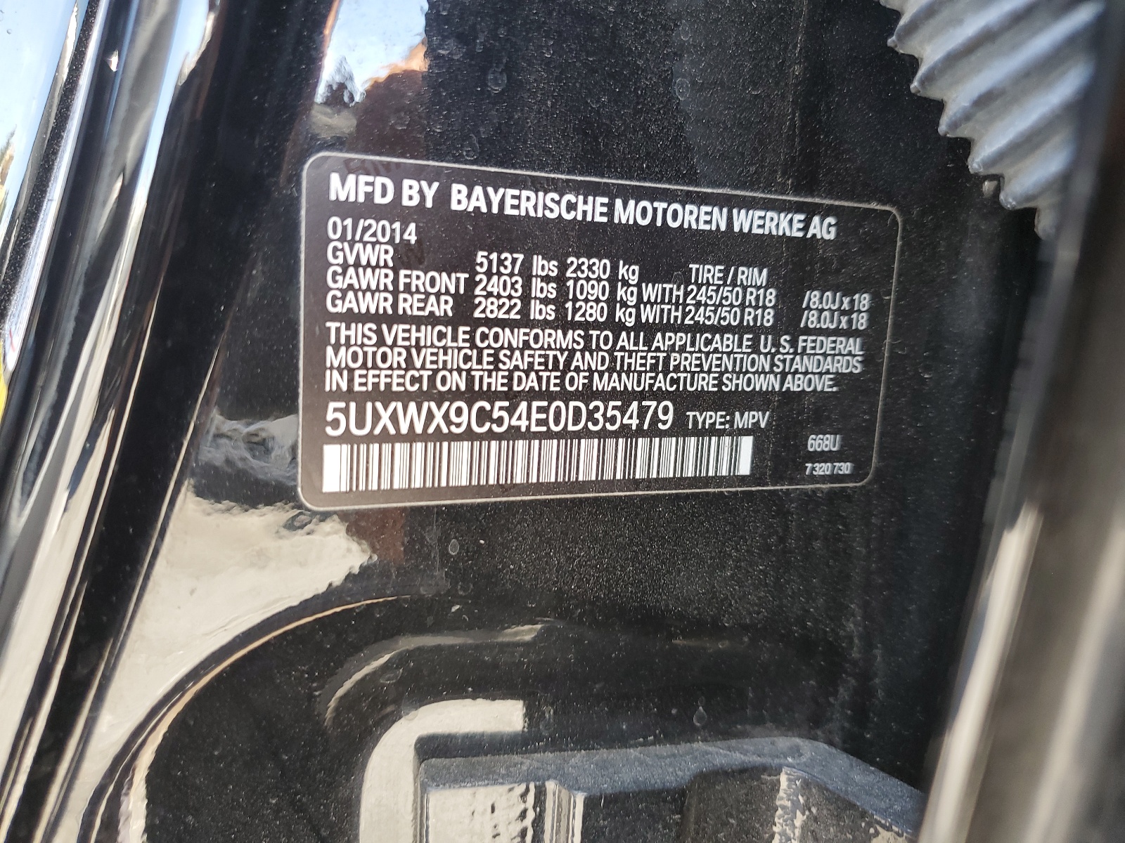 5UXWX9C54E0D35479 2014 BMW X3 xDrive28I