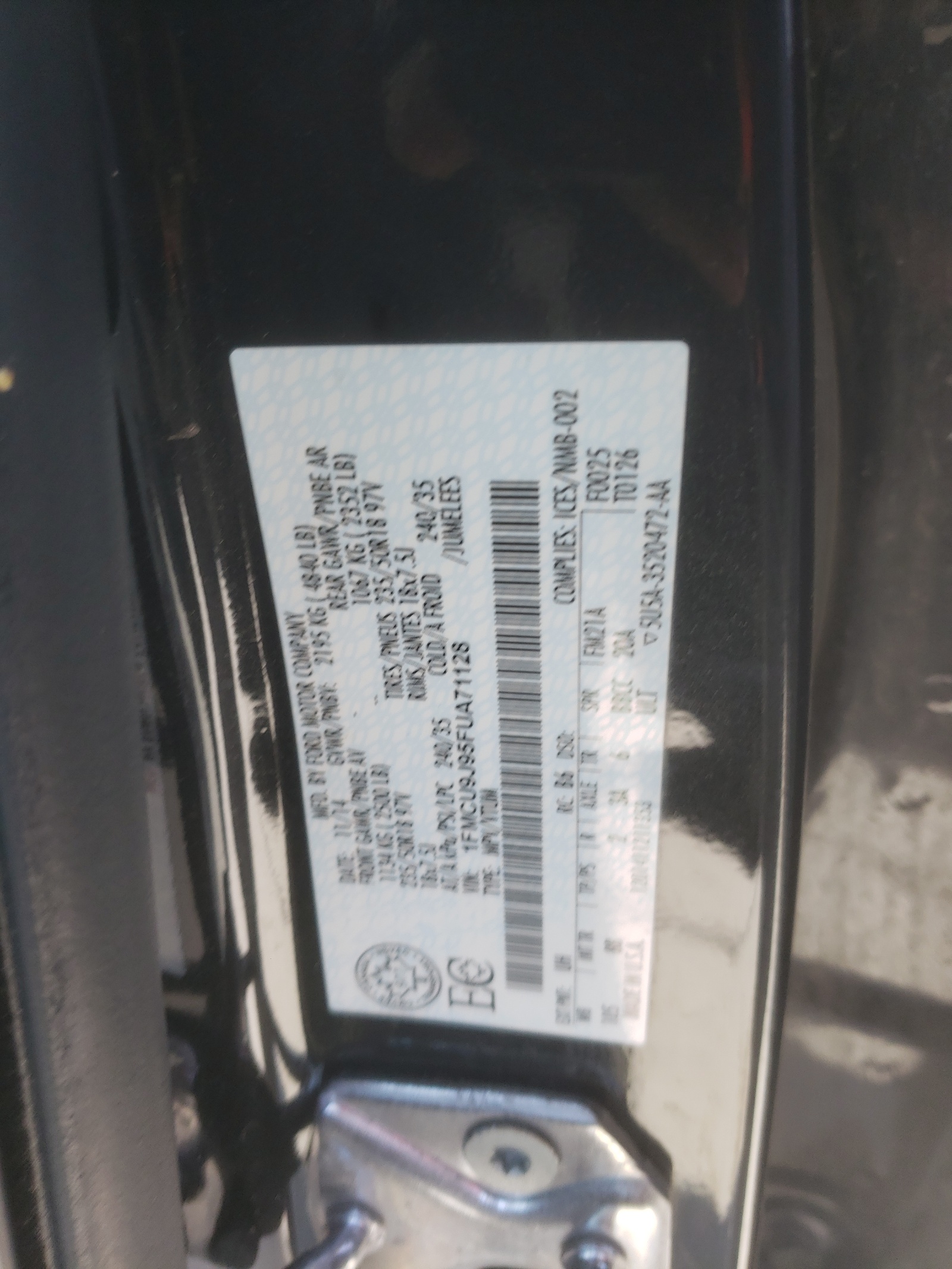 1FMCU9J95FUA71128 2015 Ford Escape Titanium