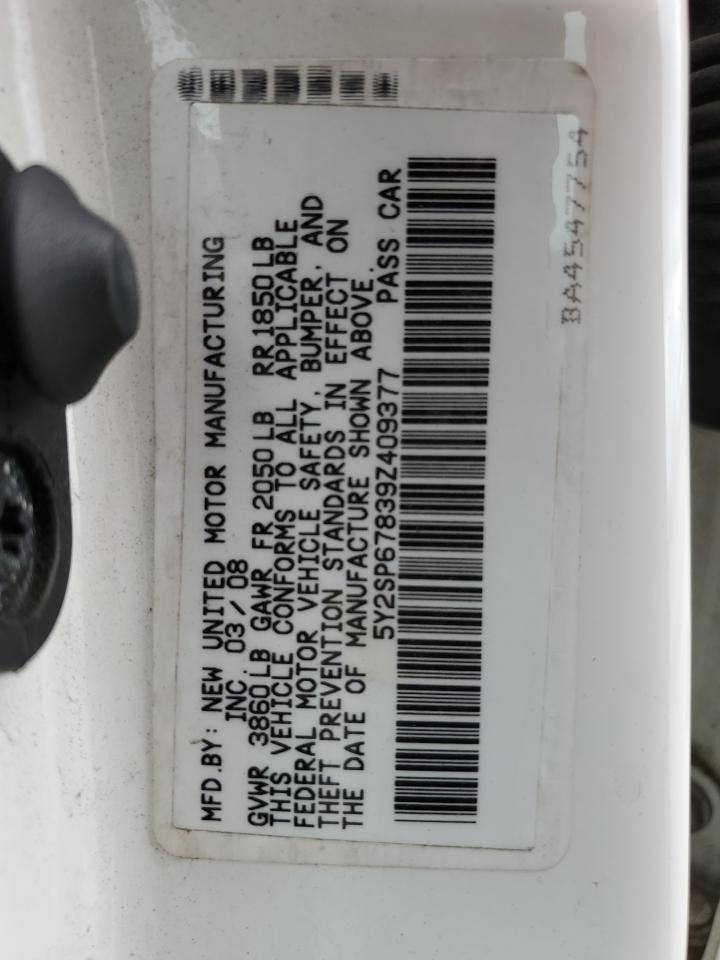 5Y2SP67839Z409377 2009 Pontiac Vibe