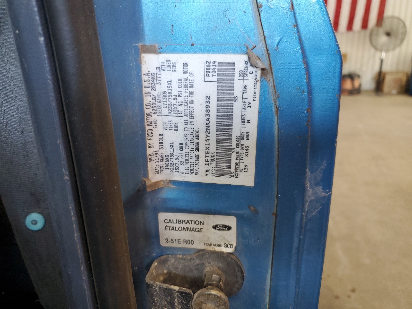 1FTEX14Y2NKA38932 1992 Ford F150