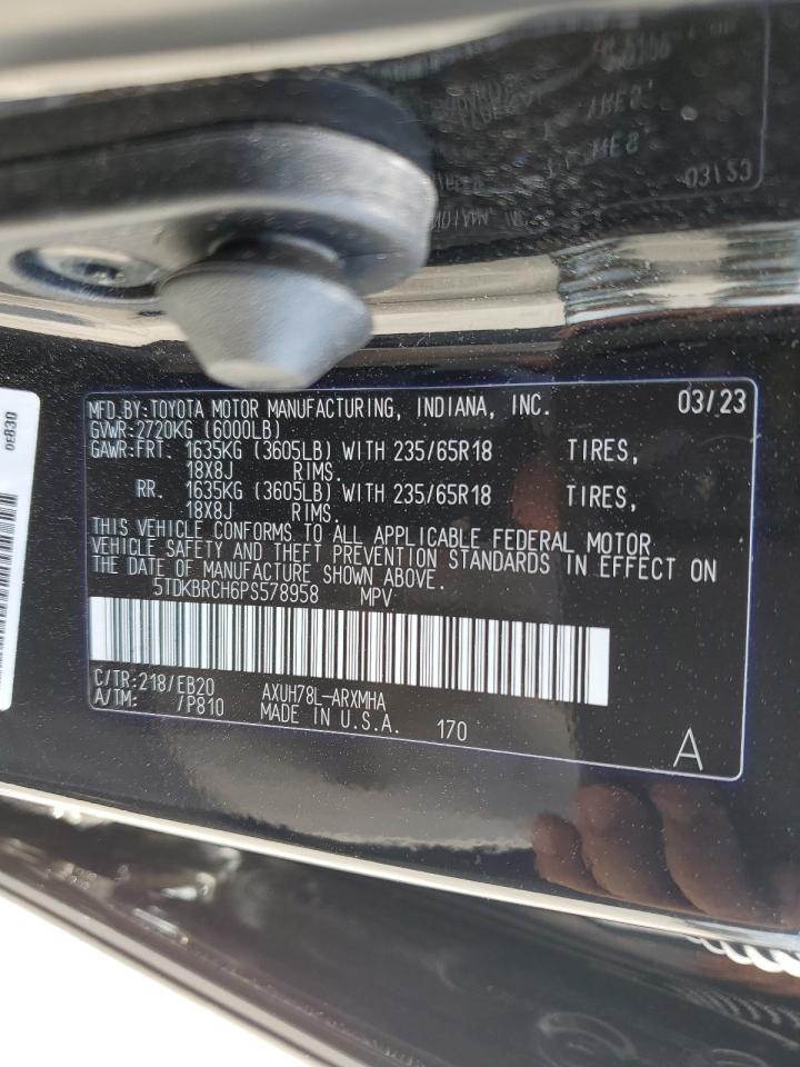 5TDKBRCH6PS578958 2023 Toyota Highlander Hybrid Xle