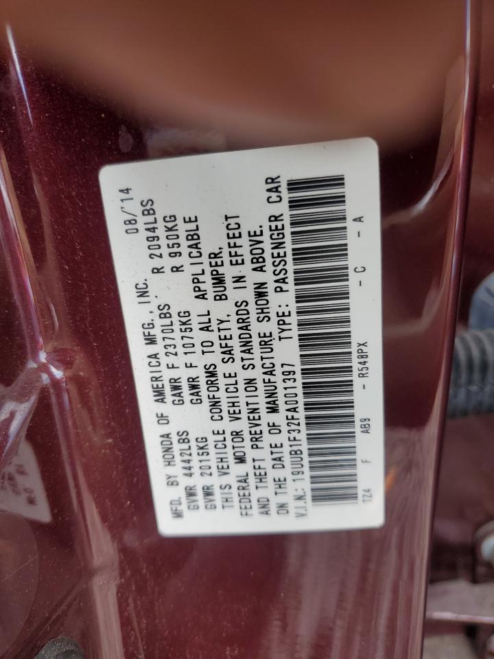 2015 Acura Tlx VIN: 19UUB1F32FA001397 Lot: 68070974