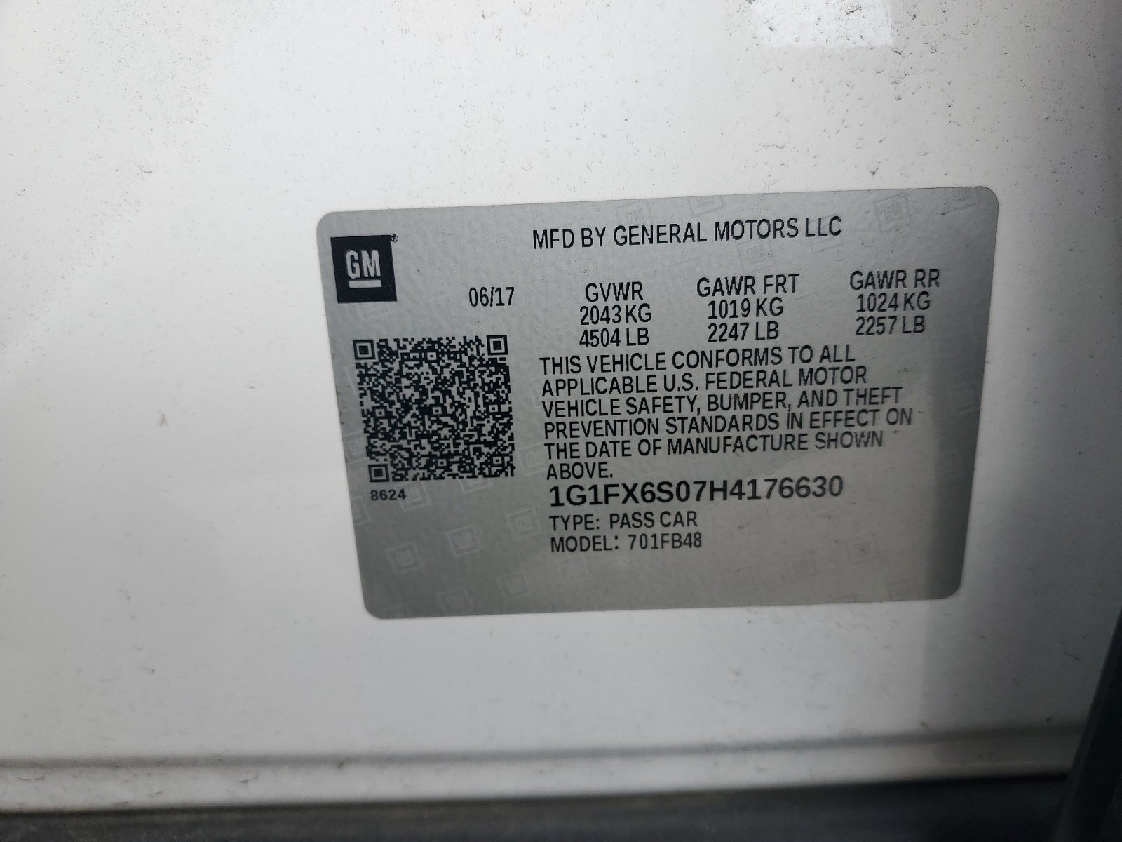 1G1FX6S07H4176630 2017 Chevrolet Bolt Ev Premier