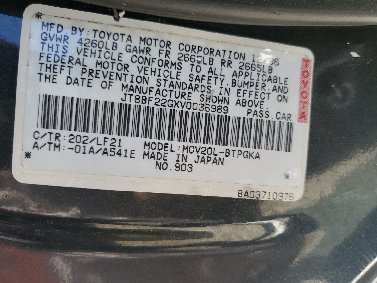 JT8BF22GXV0036989 1997 Lexus Es 300