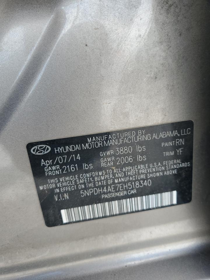 5NPDH4AE7EH518340 2014 Hyundai Elantra Se