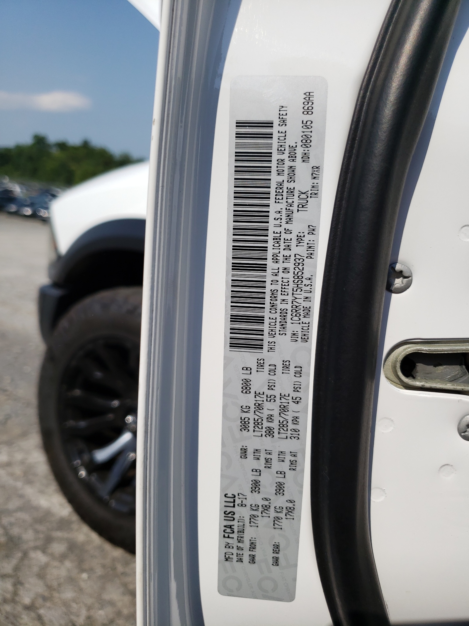 1C6RR7YT5HS852937 2017 Ram 1500 Rebel