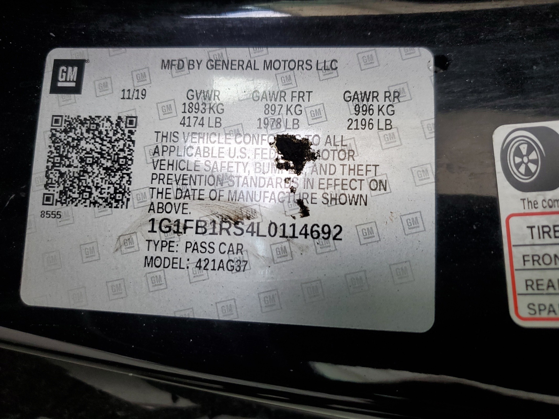 1G1FB1RS4L0114692 2020 Chevrolet Camaro Ls