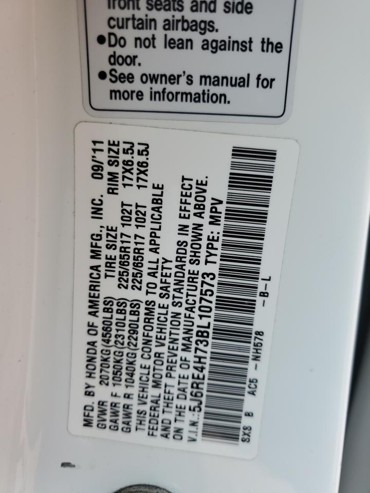 2011 Honda Cr-V Exl VIN: 5J6RE4H73BL107573 Lot: 65797294