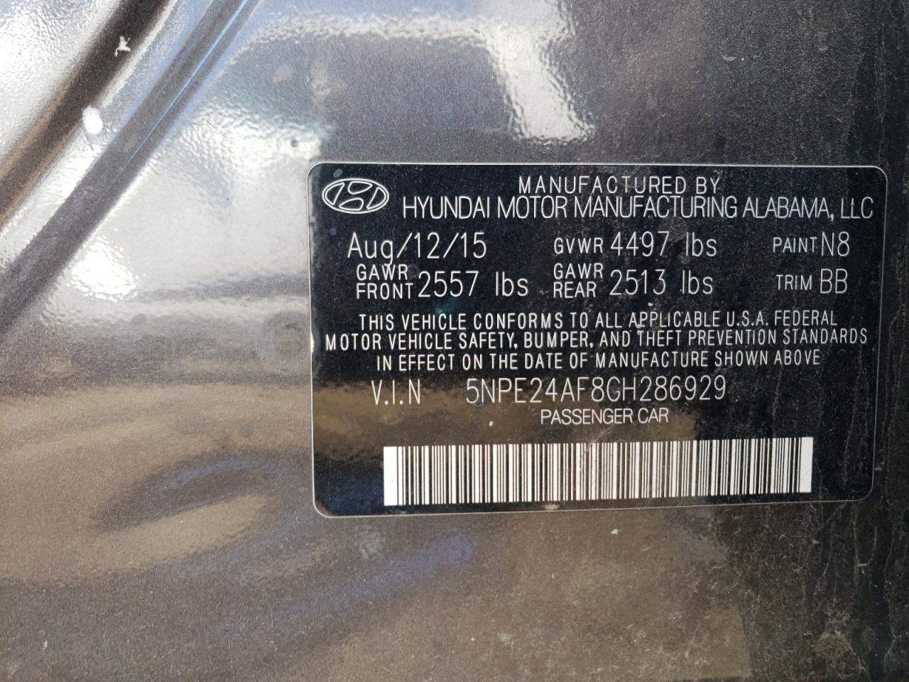 5NPE24AF8GH286929 2016 HYUNDAI SONATA - Image 14