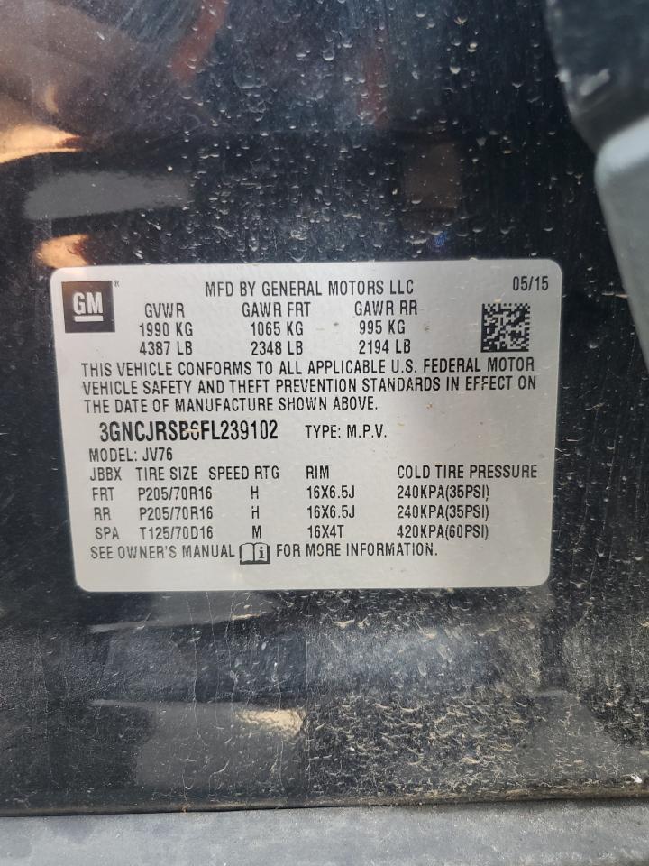 2015 Chevrolet Trax 1Lt VIN: 3GNCJRSB6FL239102 Lot: 65742254