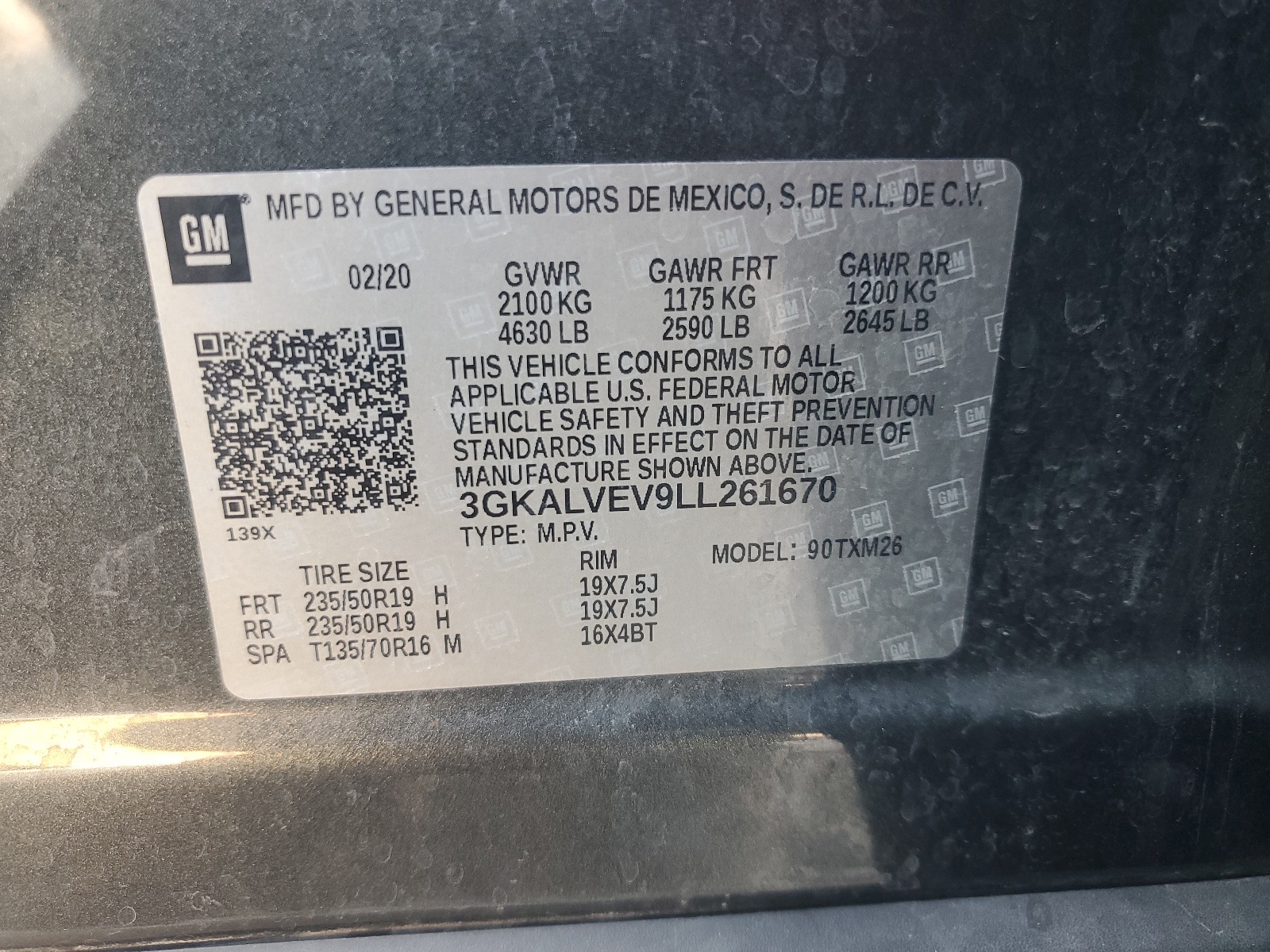 3GKALVEV9LL261670 2020 GMC Terrain Slt