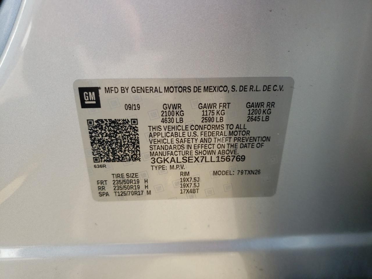 3GKALSEX7LL156769 2020 GMC Terrain Denali