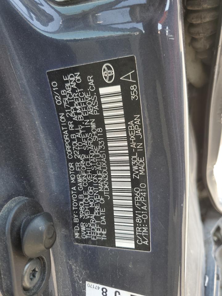 JTDKN3DUXA5133118 2010 Toyota Prius