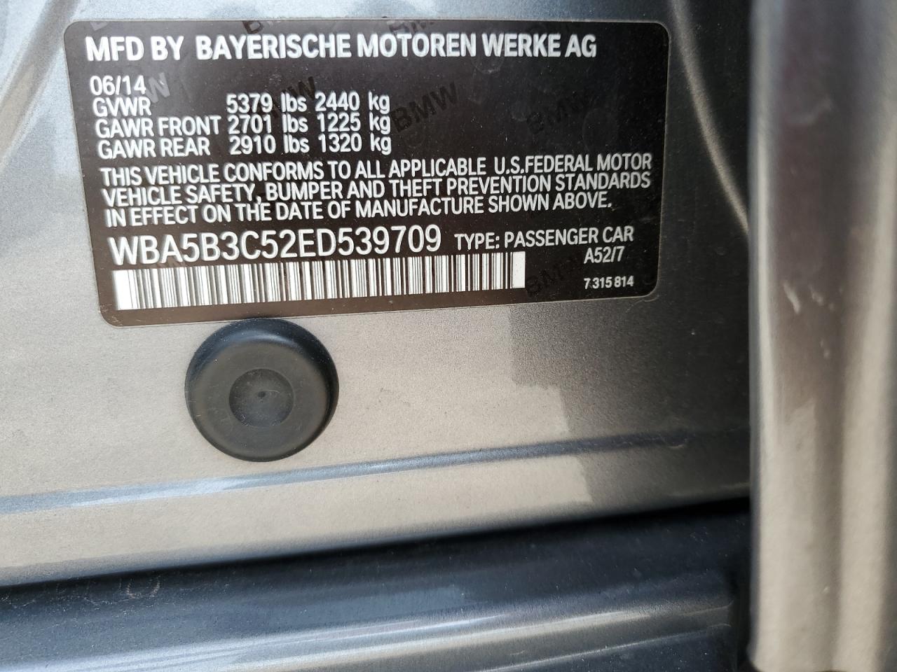 WBA5B3C52ED539709 2014 BMW 535 Xi