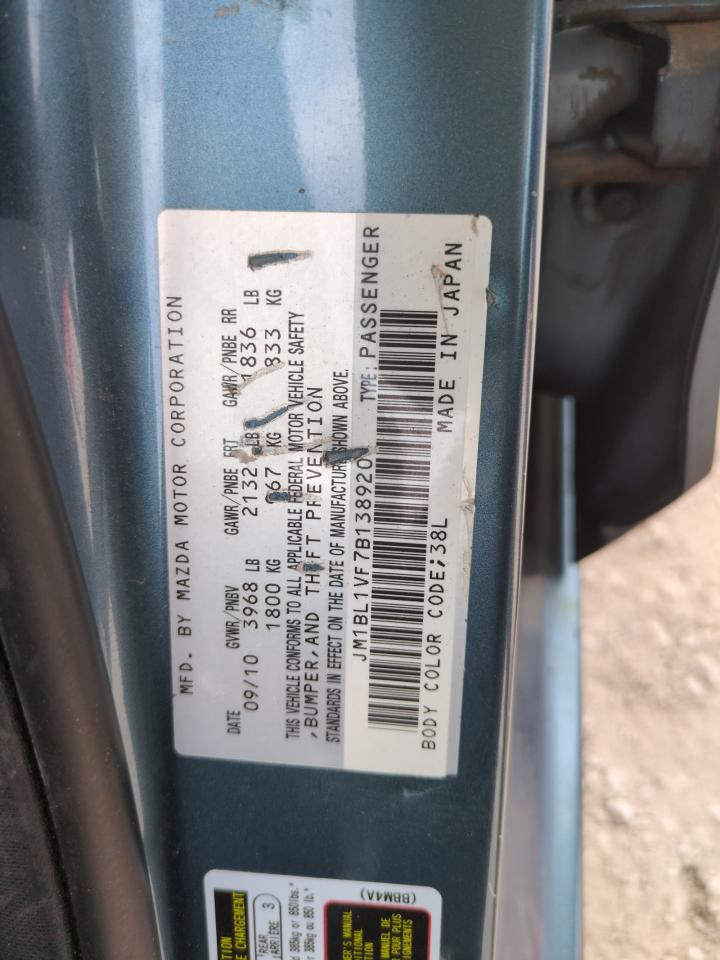 JM1BL1VF7B1389204 2011 Mazda 3 I