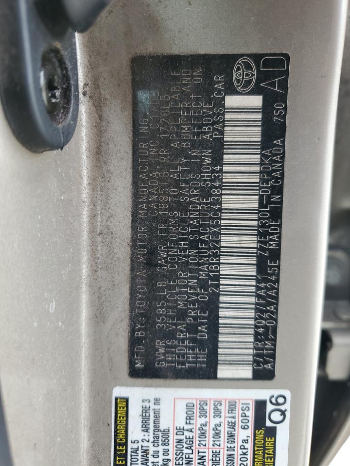 2005 Toyota Corolla Ce VIN: 2T1BR32EX5C438434 Lot: 68168824