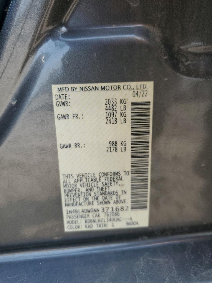 1N4BL4DW0NN371682 2022 Nissan Altima Sv