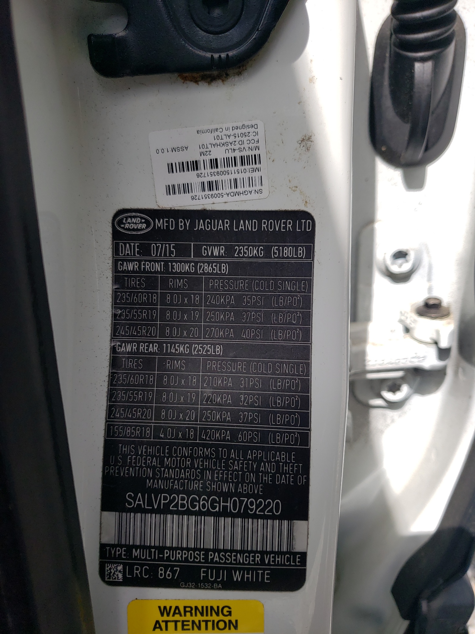 SALVP2BG6GH079220 2016 Land Rover Range Rover Evoque Se