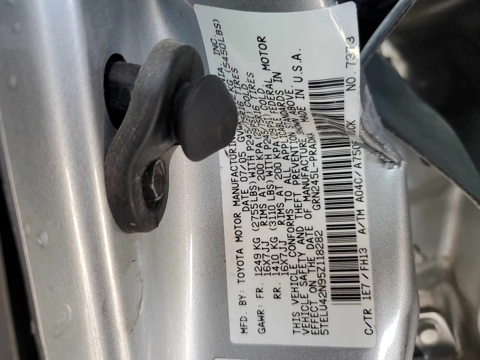 5TELU42N95Z118282 2005 Toyota Tacoma Double Cab