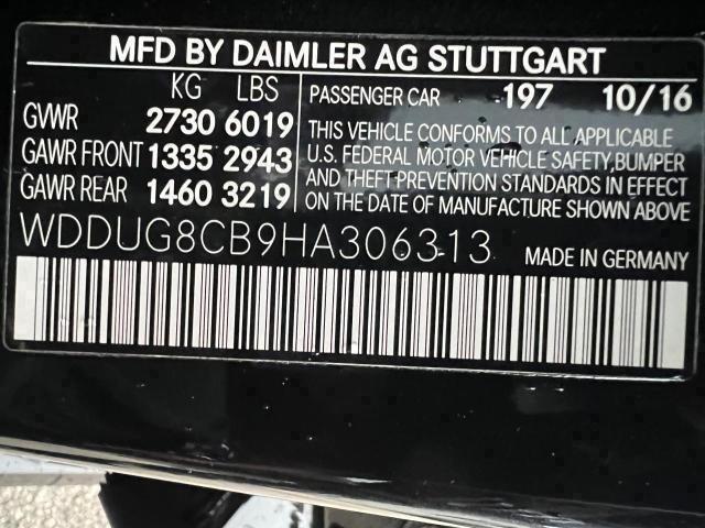 2017 Mercedes-Benz S 550 vin: WDDUG8CB9HA306313