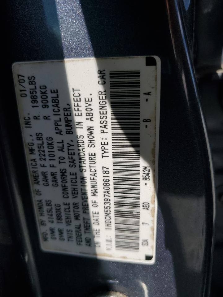 1HGCM55397A086187 2007 Honda Accord Se