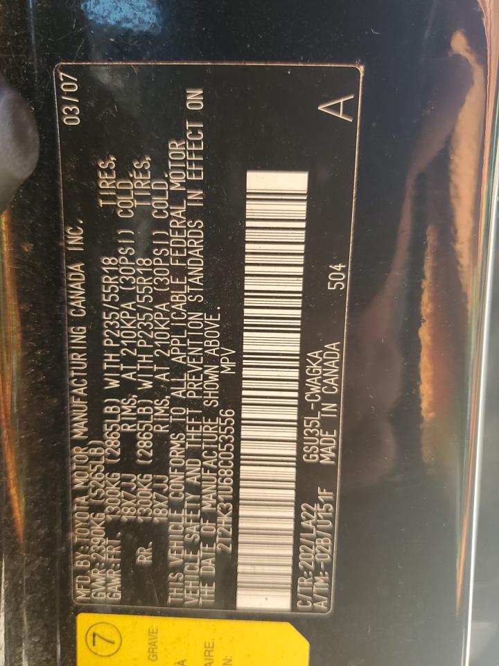 2008 Lexus Rx 350 VIN: 2T2HK31U68C053556 Lot: 67399904