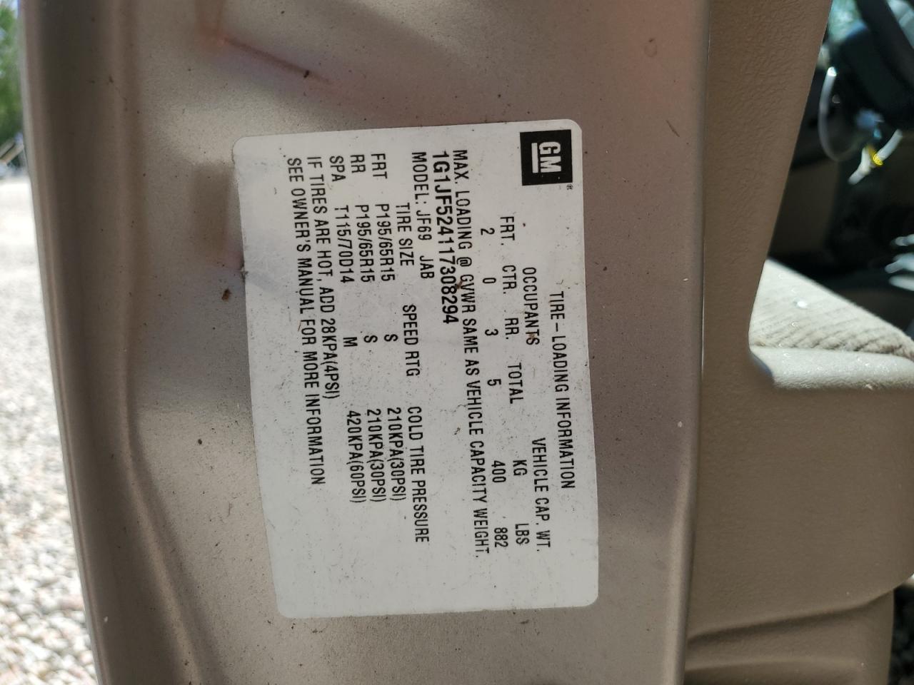 2001 Chevrolet Cavalier Ls VIN: 1G1JF524117308294 Lot: 66903654