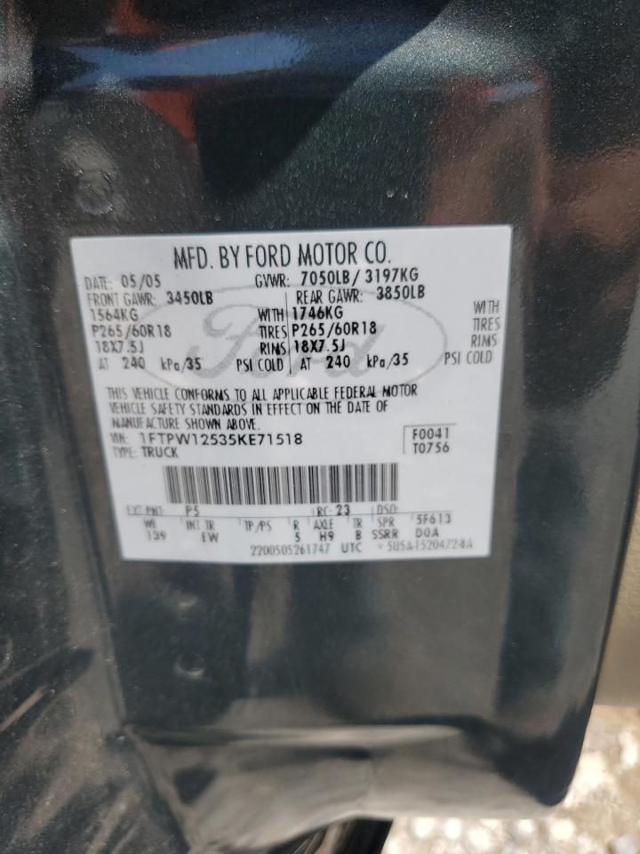 2005 Ford F150 Supercrew VIN: 1FTPW12535KE71518 Lot: 66164614